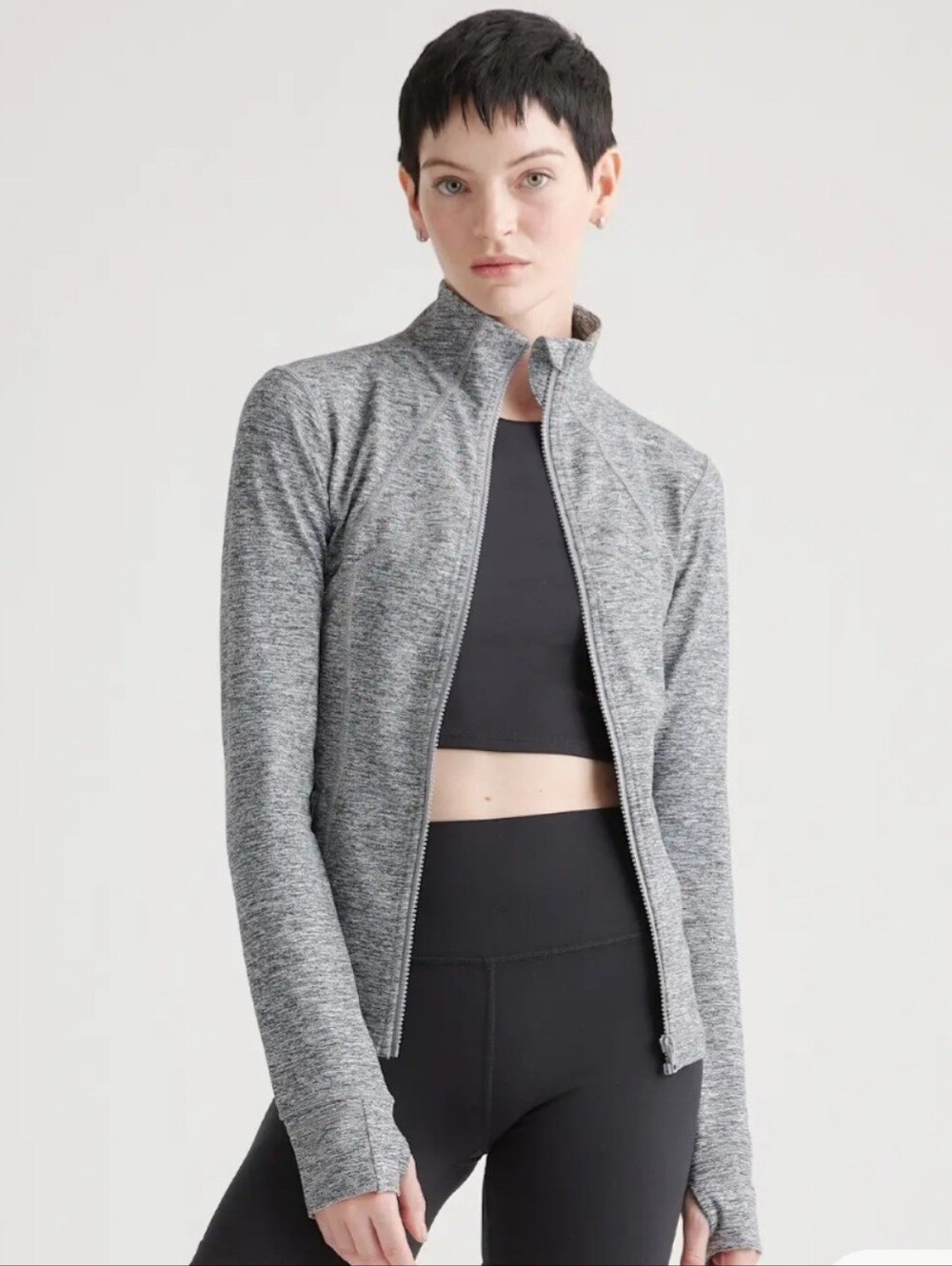 Quince EUC Charcoal Gray Zip-Up Jacket Medium